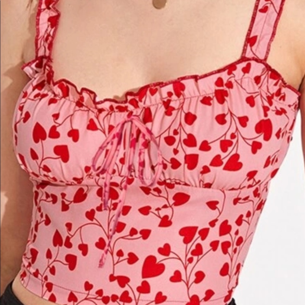 cute pink heart tank top